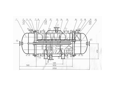 5m² 多管式搪玻璃冷凝器